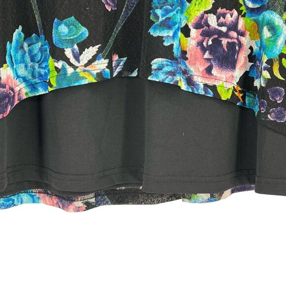 New Calessa Floral Mesh Layered Tunic Shirt Plus Size 2X Layered 3/4 sleeves - Picture 4 of 7